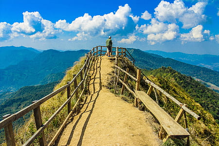 Photo of a Man Standing in the Cliff thumbnail
