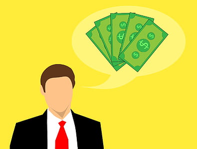 Businessman thinking about money. thumbnail
