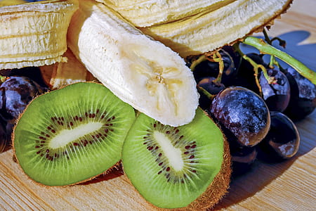 banana, kiwi lemon, and grapes thumbnail