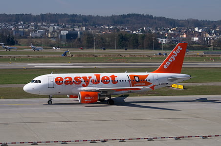 white and red EasyJet airlines on gray concrete ground during daytime thumbnail