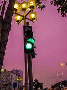 Black Traffic Light at Go Sign thumbnail