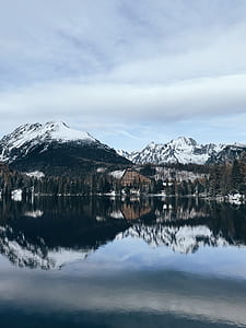 Overlooking View of Mountain With Snow thumbnail