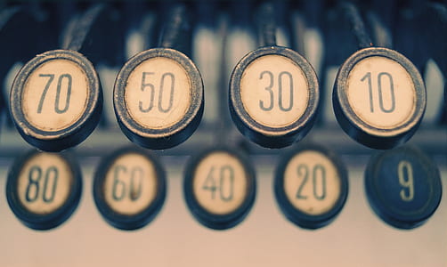 four round gray 70, 50, 30, and 10 buttons with numbers thumbnail
