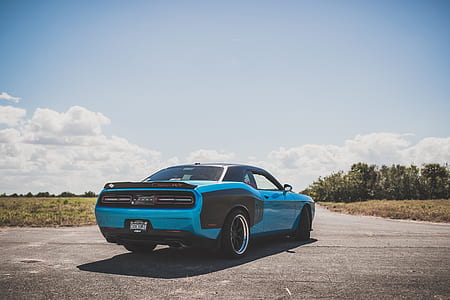 blue and black Dodge Challenger coupe thumbnail