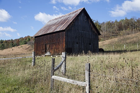 brown wooden barn house under blue sky and white clouds during daytime thumbnail