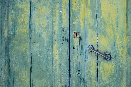 green and yellow door with handle thumbnail
