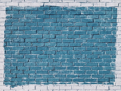 gray brick wall with green painted center thumbnail