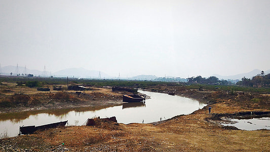 River and boats Near Mumbai, India thumbnail