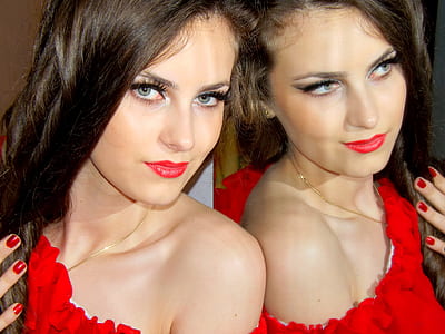 closeup photo of a woman wearing red dress thumbnail