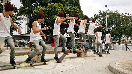 panning photography of skater doing stunt thumbnail