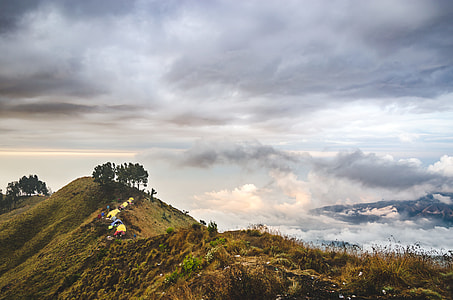 mountain under the cloudy sky thumbnail