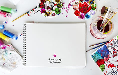 White Notebook With Paint thumbnail