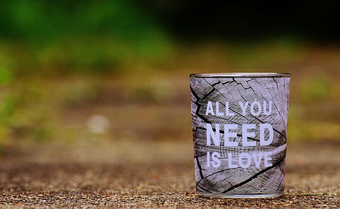 gray and black all you need is love-printed mug thumbnail