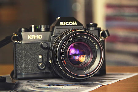 black Ricom KR-10 camera on table thumbnail