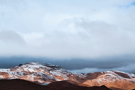 photo of glacier mountains under white clouds thumbnail