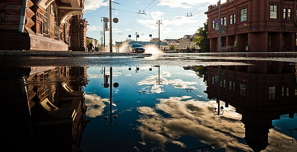 clear sky reflecting on water thumbnail