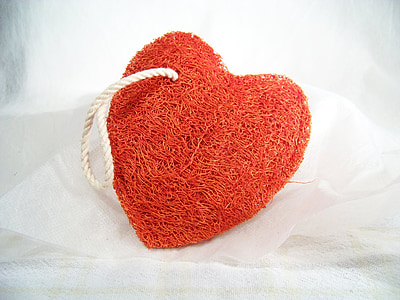 red heart body scrub on white textile thumbnail