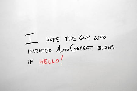 i hope the guy who invented autocorrect burns in hello! text overlay with white background thumbnail