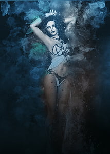 woman wearing white and black bikini poster thumbnail