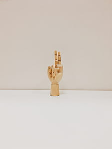 hand wooden decor top of white area thumbnail