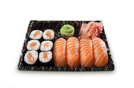 sushi on black tray thumbnail