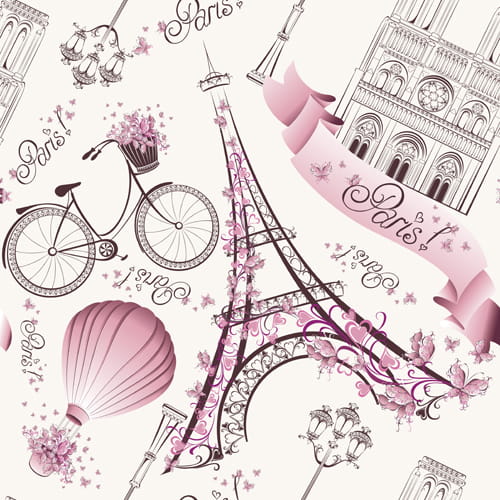 Fashion paris seamless pattern vectors 06 eps file