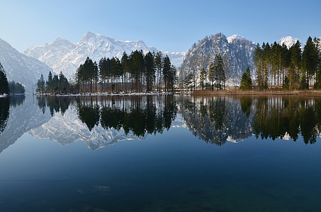 body of water near trees and mountains thumbnail