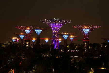high-rise building with assorted color lights thumbnail