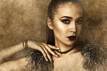 woman in black fur scarf thumbnail