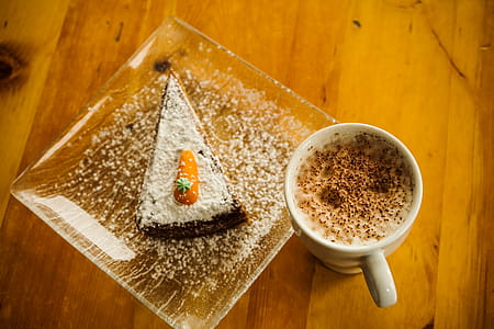 White Ceramic Cup And Dessert thumbnail