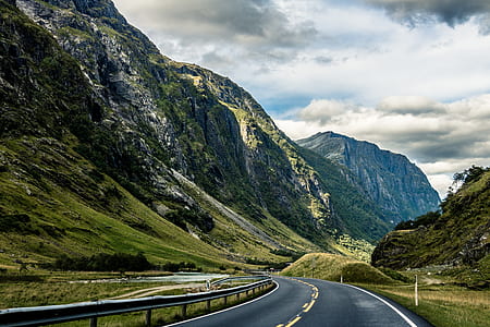 road, landscape, clouds, curve thumbnail