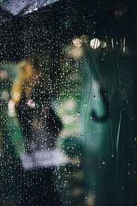 Water drops of rain on glass thumbnail