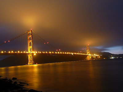 golden gate bridge at San Francisco California at night thumbnail
