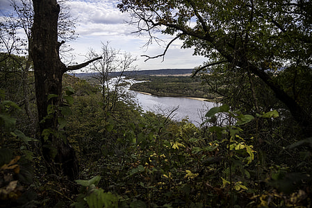 Wisconsin River landscape through the trees at Ferry Bluff thumbnail