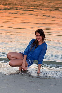 woman sitting on beach shore thumbnail