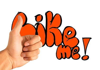 person showing left human thumb near like me! text thumbnail
