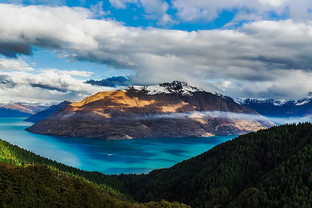 snow, landscape, mountains, sky thumbnail