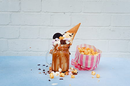ice cream with cone and popcorn thumbnail