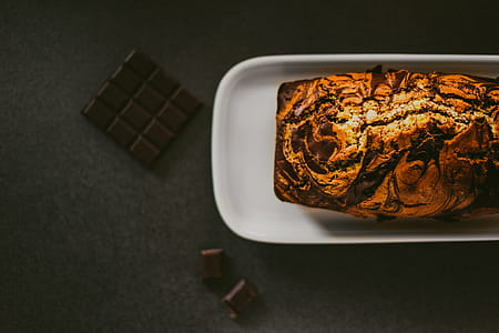 Chocolate Bread On White Ceramic Plate thumbnail