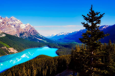 aerial view of mountain near body of water thumbnail