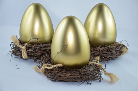 three gold decorative eggs thumbnail