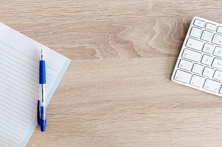 wood, space, desk, notebook thumbnail