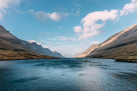 body of water with mountains thumbnail