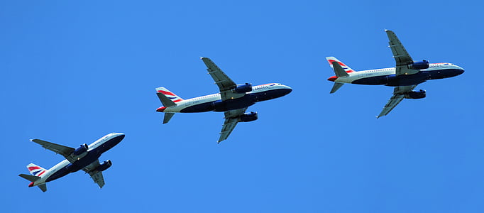 low angle view of three planes thumbnail