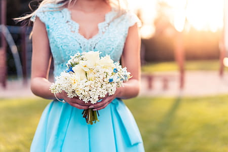 Beautiful Bridesmaid in Blue Dress thumbnail