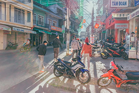 People Walking Near Motorcycles thumbnail