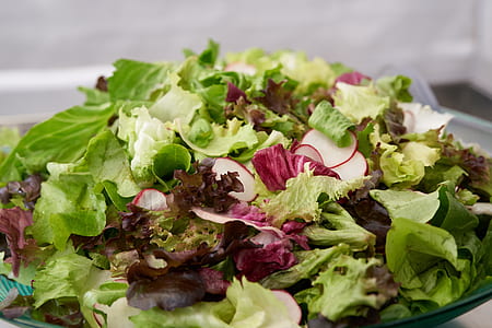vegetable salad on black plate thumbnail
