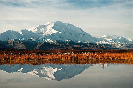 Landscape and reflection of Denali in Denali National Park, Alaska thumbnail