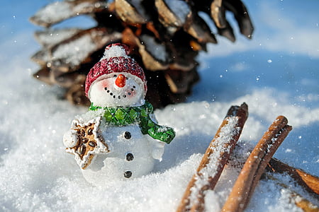 closeup photo of Snowman surrounded by snow thumbnail