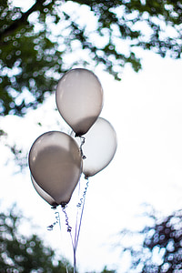 four white balloons on selective focus photo thumbnail